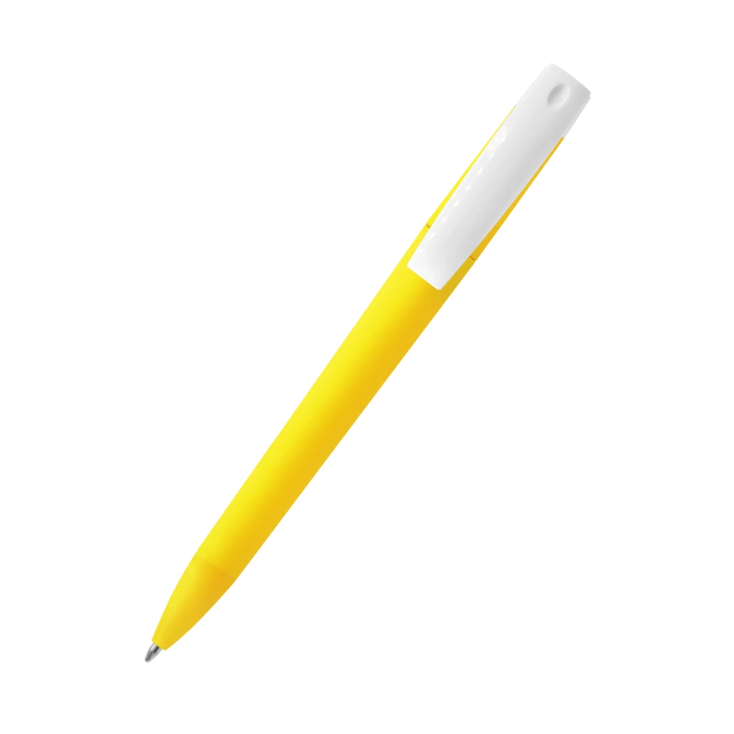 Ручка пластиковая T-pen софт-тач, желтая