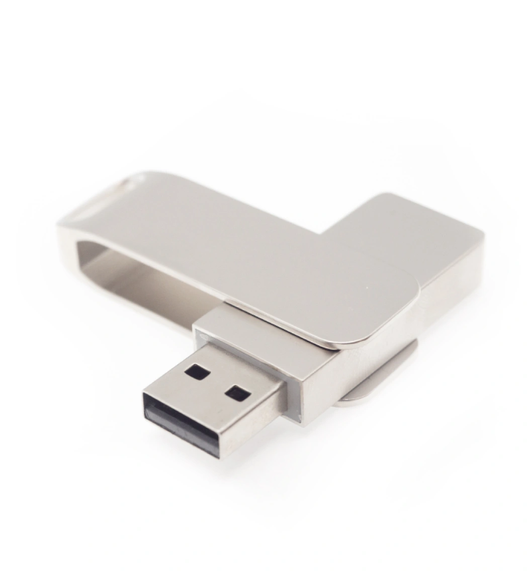 Флеш накопитель Bergamo, USB 2.0 16GB, металл, серебро