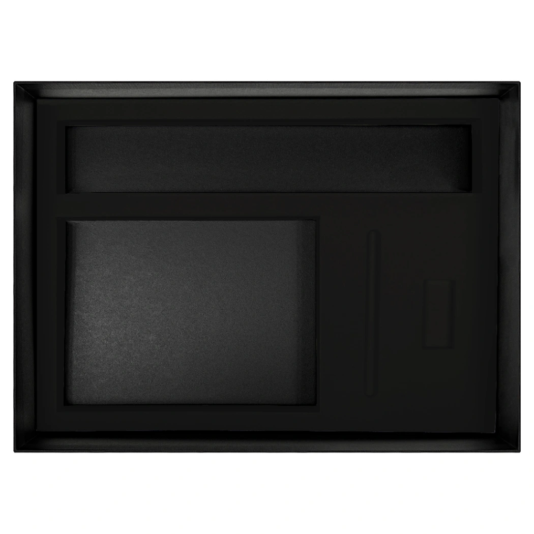 Подарочная коробка, размер 29,5x40,5x8 см, Solution Prestige с магнитным клапаном, черная, с черным ложементом
