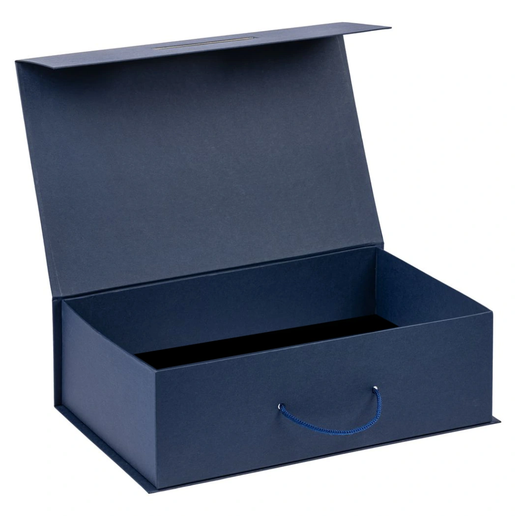 Подарочная коробка, размер 39*26,3*11 см, Solution Prestige Big Case с магнитным клапаном и ручкой , с EVA ложементом 36,8*25,1*4 см под индивидуальную вырубку, темно-синяя