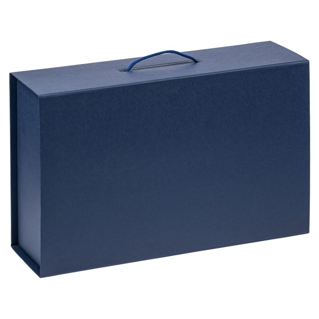 Подарочная коробка, размер 39*26,3*11 см, Solution Prestige Big Case с магнитным клапаном и ручкой , с EVA ложементом 36,8*25,1*4 см под индивидуальную вырубку, темно-синяя