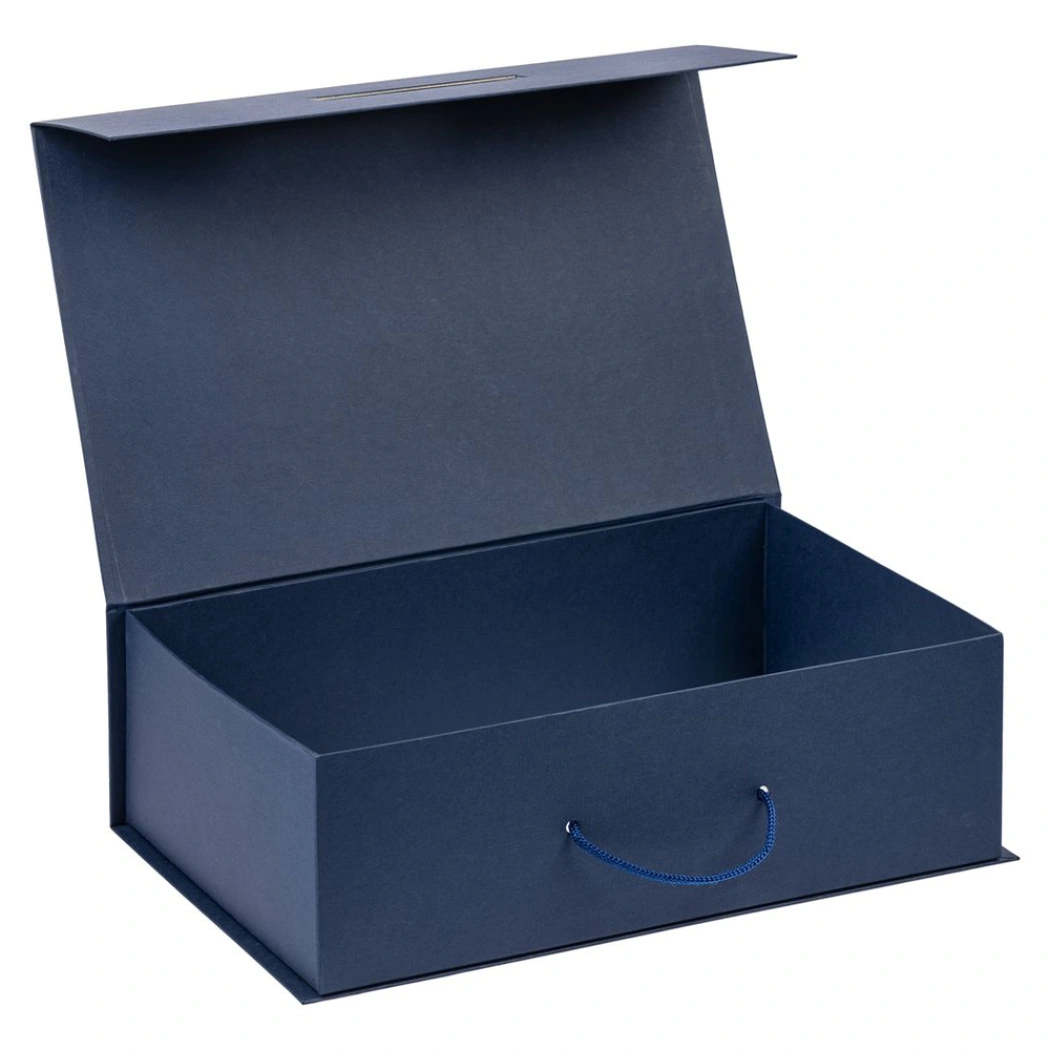 Подарочная коробка, размер 39*26,3*11 см, Solution Prestige Big Case с магнитным клапаном и ручкой , с EVA ложементом 36,8*25,1*4 см под индивидуальную вырубку, темно-синяя