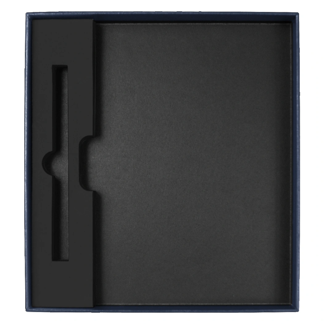 Коробка подарочная, размер  203*220*30 мм,  Solution Gift  для ежедневника и ручки, темно-синяя