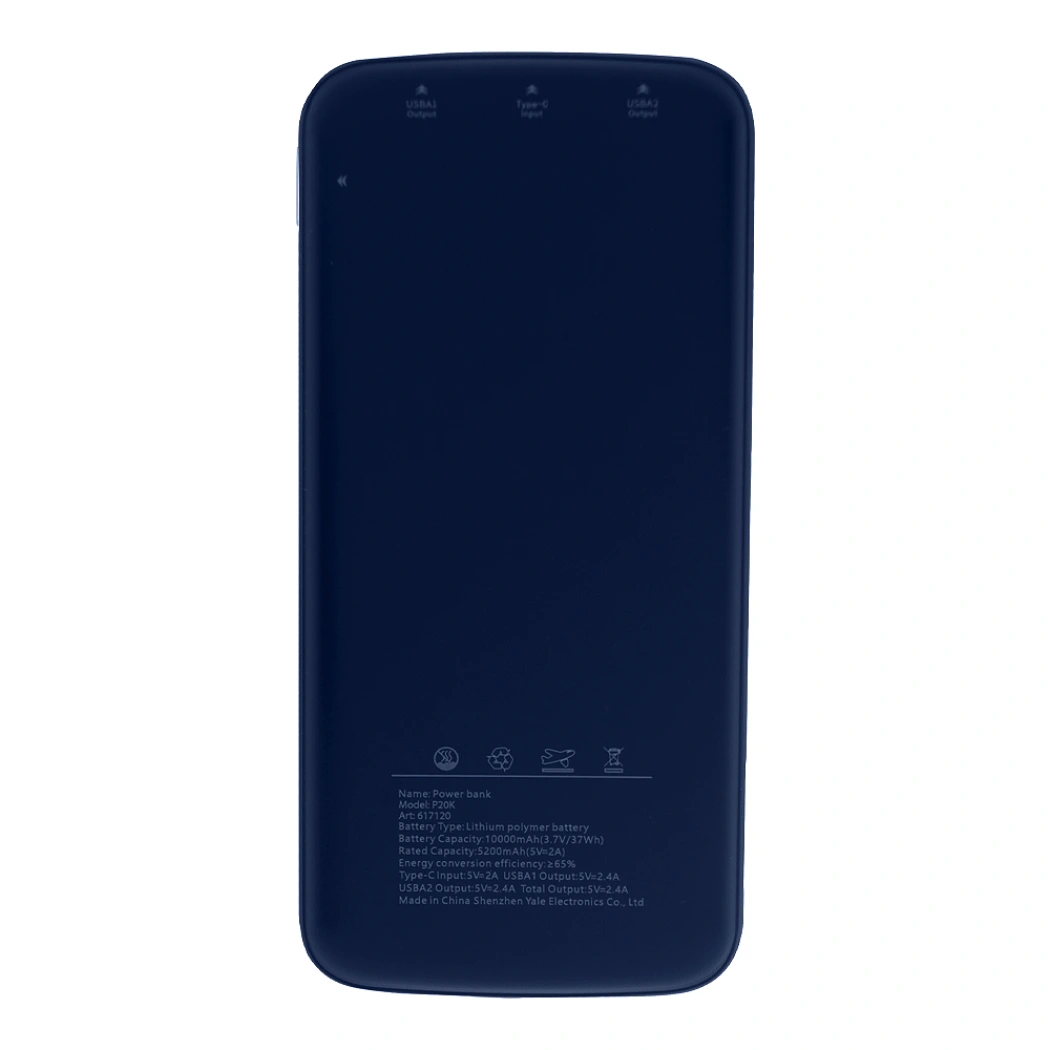 Внешний аккумулятор «Universal», 10 000 mAH, 5V 2.4 A, темно-синий