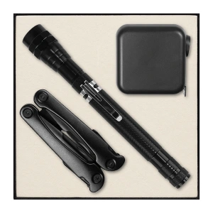 Набор подарочный Solution Superior Trio (Фонарь телескопический Tools Flashlight, рулетка Tools Master, 3 метра, Мультитул Tools Hardwork) черный