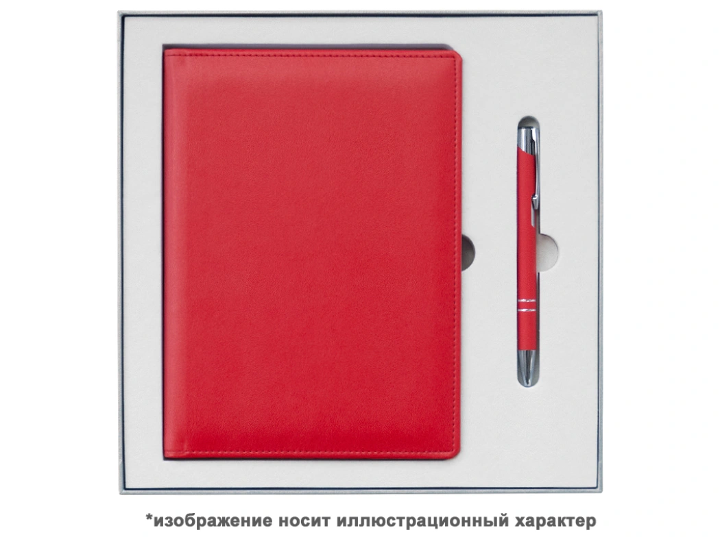 Коробка подарочная Solution Superior Alfa Linen под ежедневник и ручку, серебро, 25,7x25,7x2,8 см, бежевый ложемент