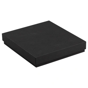Коробка подарочная, размер 18*18*2 см, Solution Superior Linen, черная,  бежевый ложемент под ручку и прямоугольный предмет