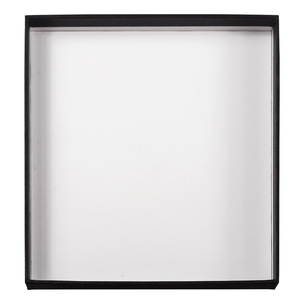 Коробка подарочная, размер 16*14*2 см, Solution Superior Linen, черная, бежевый ложемент с прямоугольной вырубкой