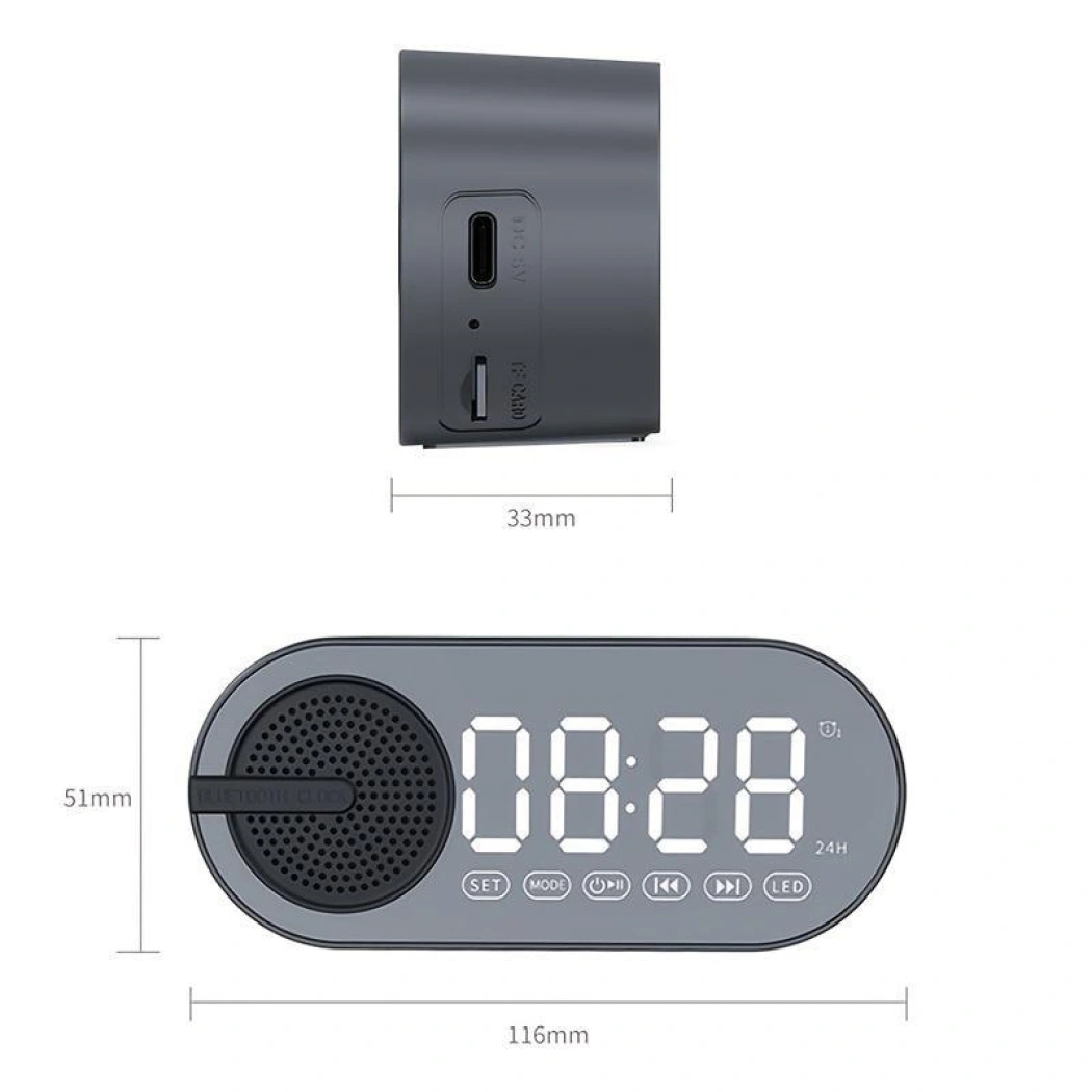 Колонка беспроводная MyTone  Sound Clock c часами, черная