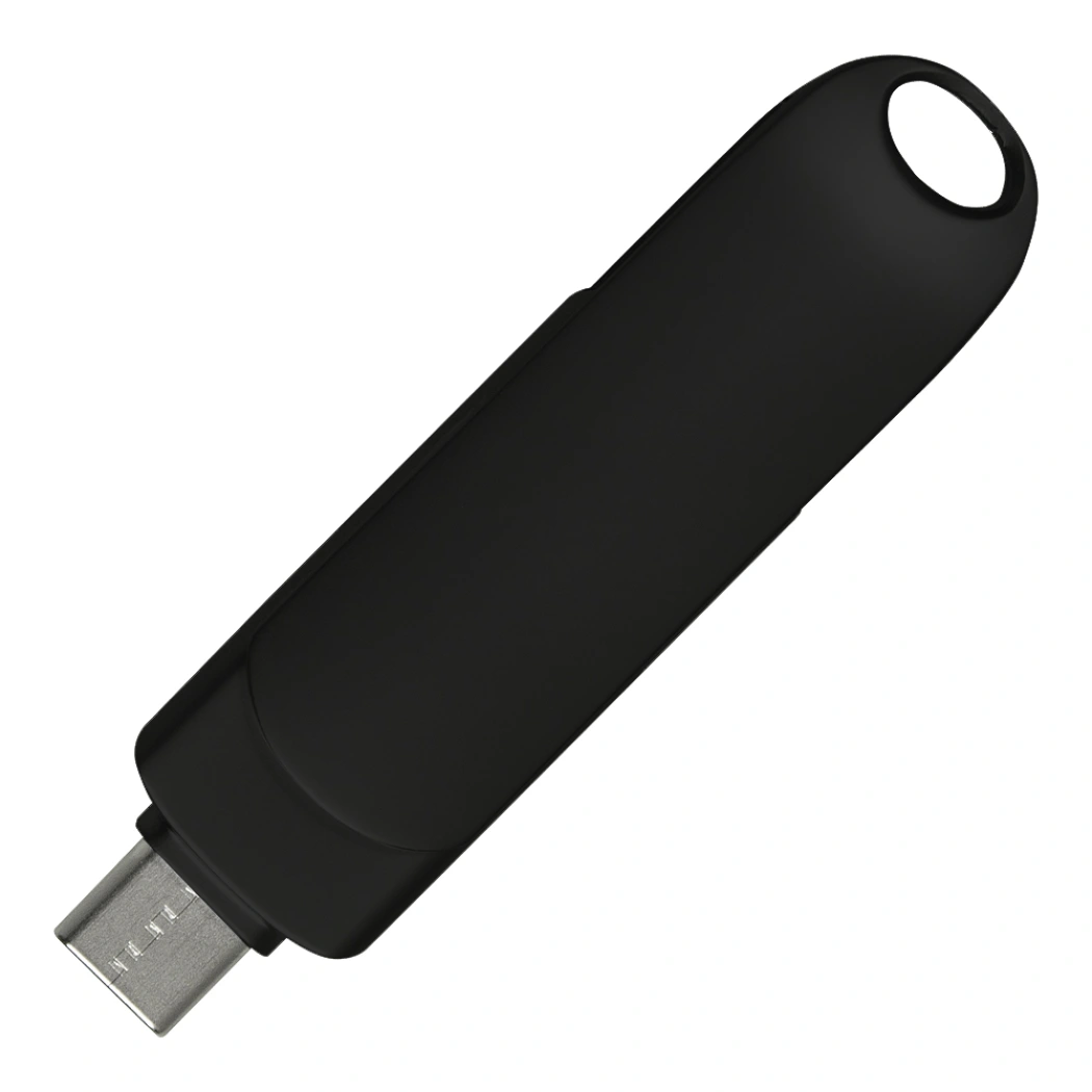 Флеш накопитель  USB 3.0 + TYPE C Cupertino, металл, черный матовый, 32 GB