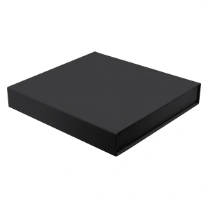 Подарочная коробка, размер 29,7*28,0*4,5 см, Solution Prestige Magnum Soft Touch с магнитным клапаном под индивидуальную вырубку, черная, с черным ложементом