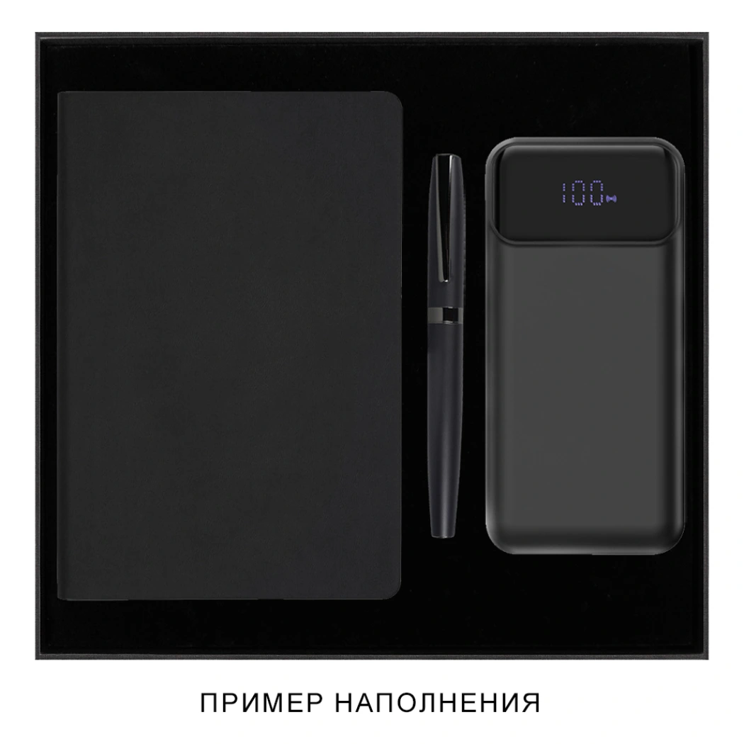 Подарочная коробка, размер 29,7*28,0*4,5 см, Solution Prestige Magnum Soft Touch с магнитным клапаном под индивидуальную вырубку, черная, с черным ложементом