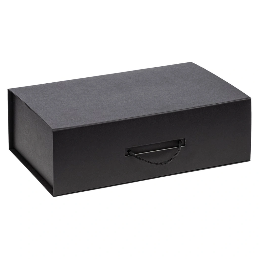 Подарочная коробка, размер 39*26,3*11 см, Solution Prestige Big Case Soft с магнитным клапаном и ручкой , черная