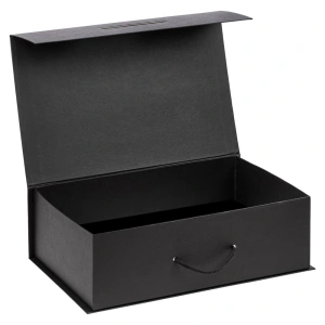 Подарочная коробка, размер 39*26,3*11 см, Solution Prestige Big Case Soft с магнитным клапаном и ручкой , с EVA ложементом 36,8*25,1*4 см под индивидуальную вырубку  , черная,