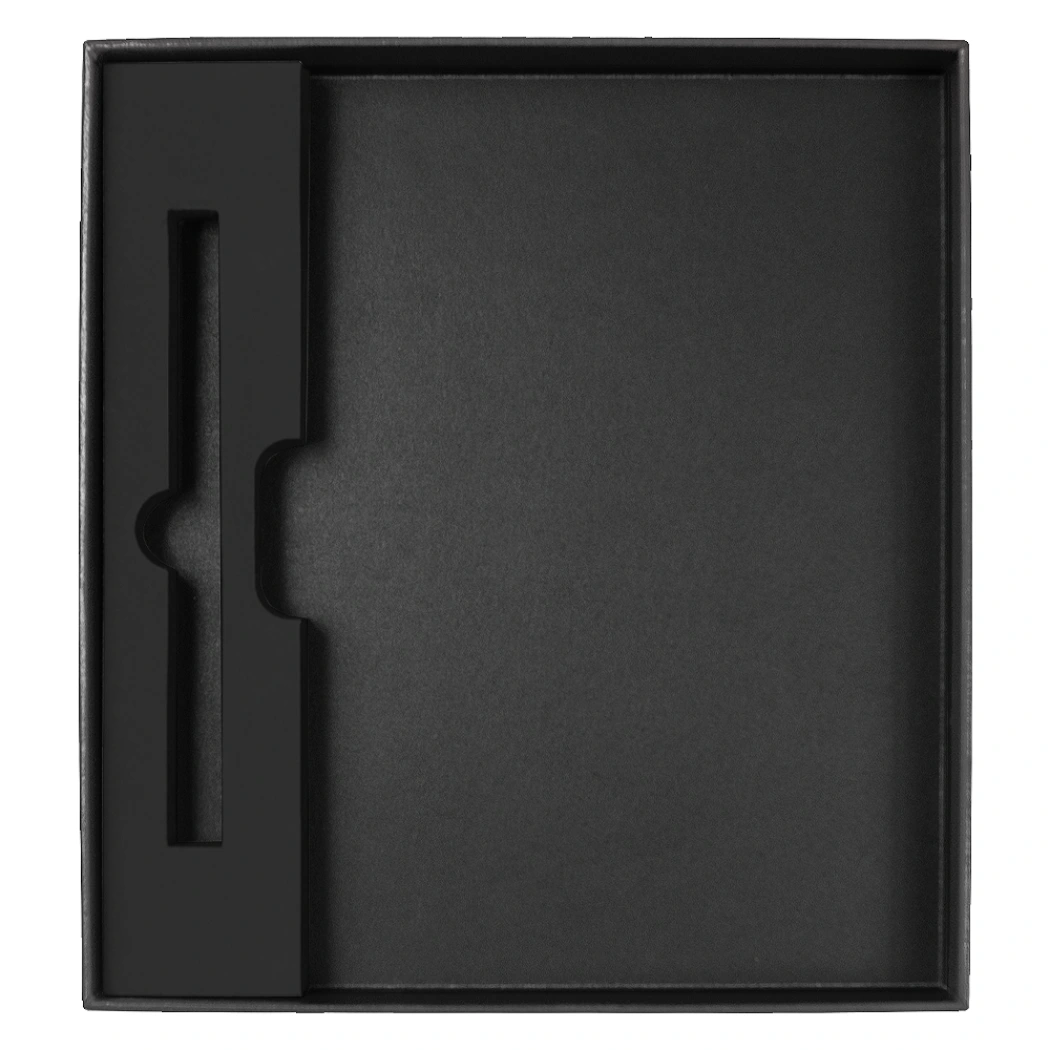 Коробка подарочная, размер  203*220*30 мм,  Solution Gift Linen для ежедневника и ручки, черная