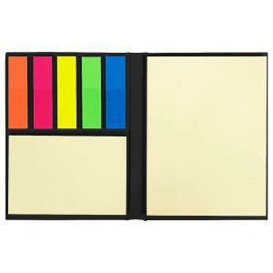 Набор цветных бумажных стикеров  Stick and Fun в твердом переплете, 50 листов в блоке,  размер 8*10,5*1 см, черный