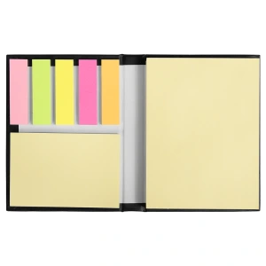 Набор цветных бумажных стикеров Stick and Smile  в твердом переплете, 100 листов в блоке,  размер 8*10,5*1,5 см, черный