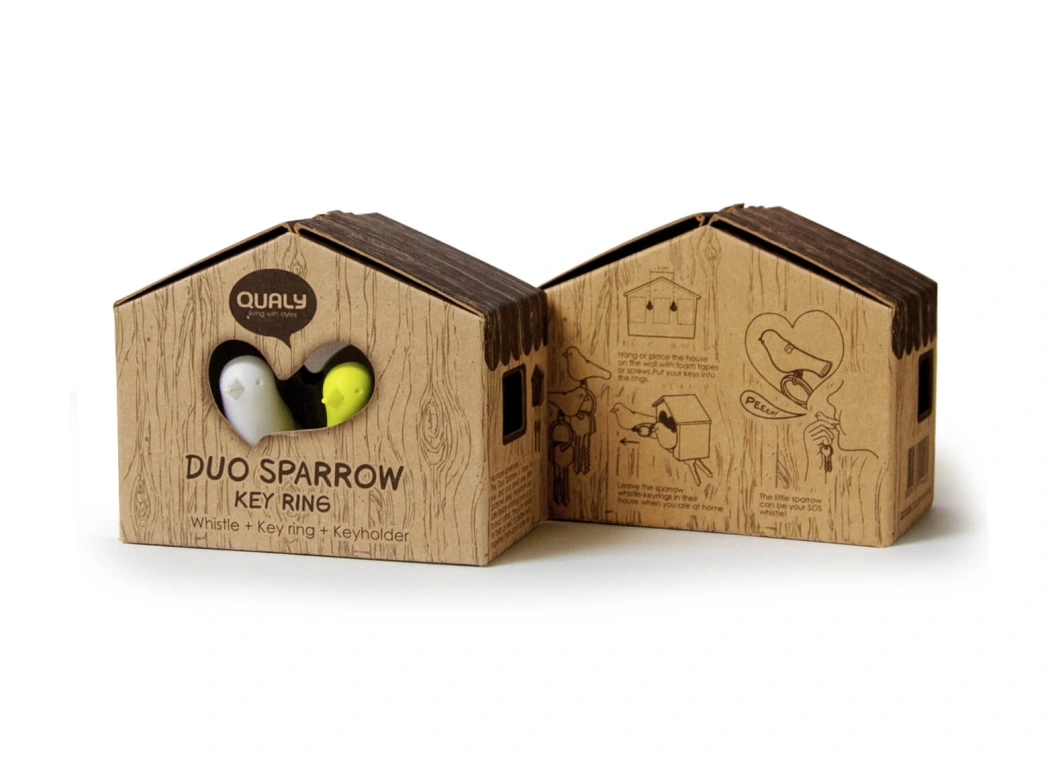 Держатель и брелок для ключей Duo Sparrow, белый