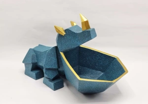 Статуэтка хранитель Носорог, аквамарин