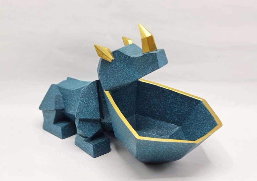 Статуэтка хранитель Носорог, аквамарин