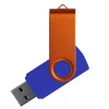Флеш накопитель USB 2.0 Twister Сolor Mix 16GB, пластик Софт Тач/металл, синий/золотистый