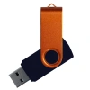 Флеш накопитель USB 2.0 Twister Сolor Mix 16GB, пластик Софт Тач/металл, черный/золотистый