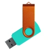 Флеш накопитель USB 2.0 Twister Сolor Mix 16GB, пластик Софт Тач/металл, бирюзовый/золотистый