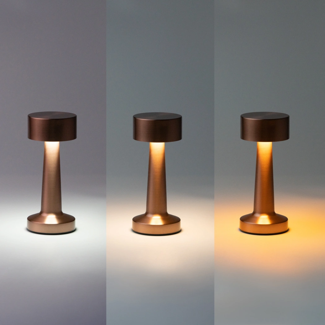 Настольная лампа c встроенной батареей REIKI, розовое золото