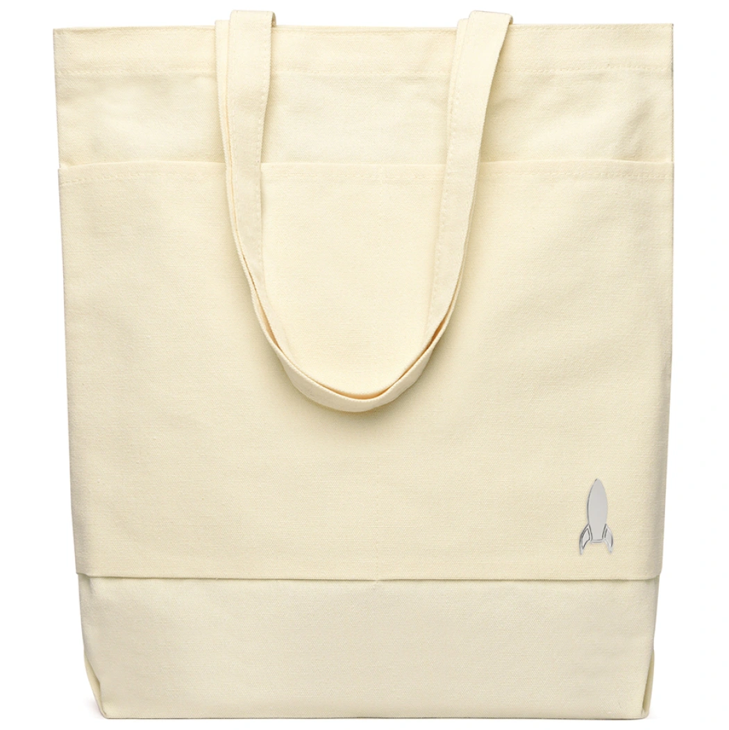 Сумка для покупок JETTA 325 г/м² с шильдом - ракета, натуральный