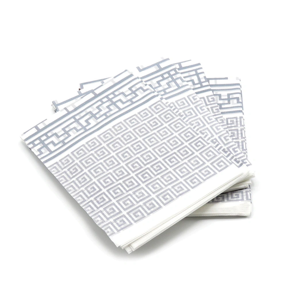 Биоразлагаемая скатерть, бело-серая, набор 5шт