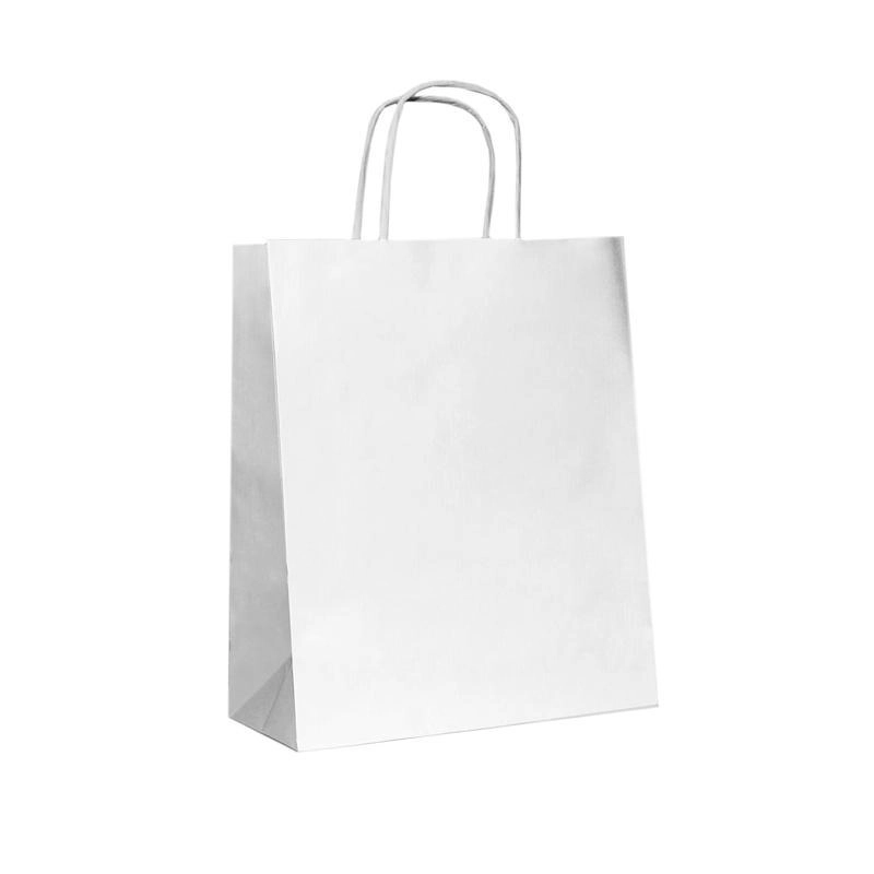 Пакет бумажный с кручеными ручками, размер 36*11,5*40,5 см, белый