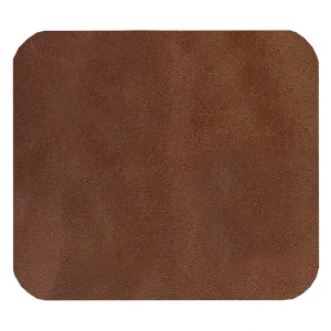 Шеврон Rectangle Smooth Leather размер 40*35 мм, коричневый, со скругленными углами