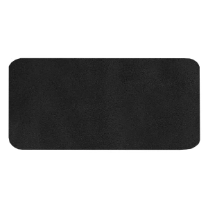 Шеврон Rectangle Smooth Leather размер 60*30 мм, черный, со скругленными углами