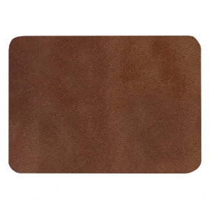 Шеврон Rectangle Smooth Leather размер 50*70 мм, коричневый, со скругленными углами