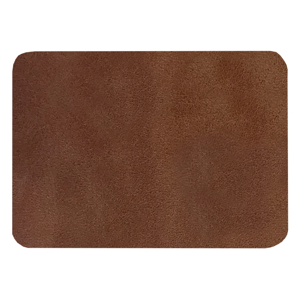 Шеврон Rectangle Smooth Leather размер 50*70 мм, коричневый, со скругленными углами