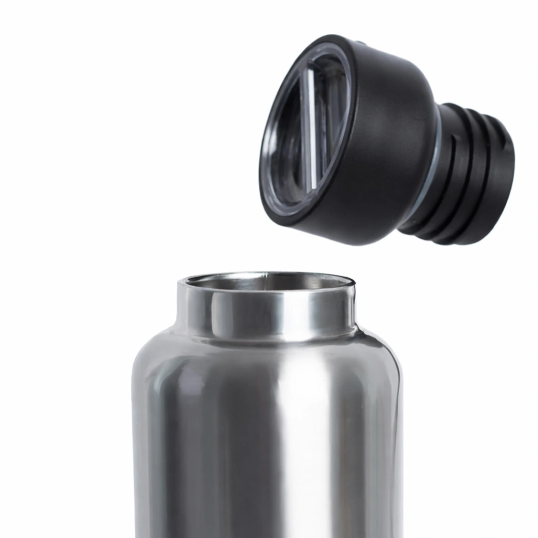 Термос Hike c ланьярдом и манжетой, серебристый-белый