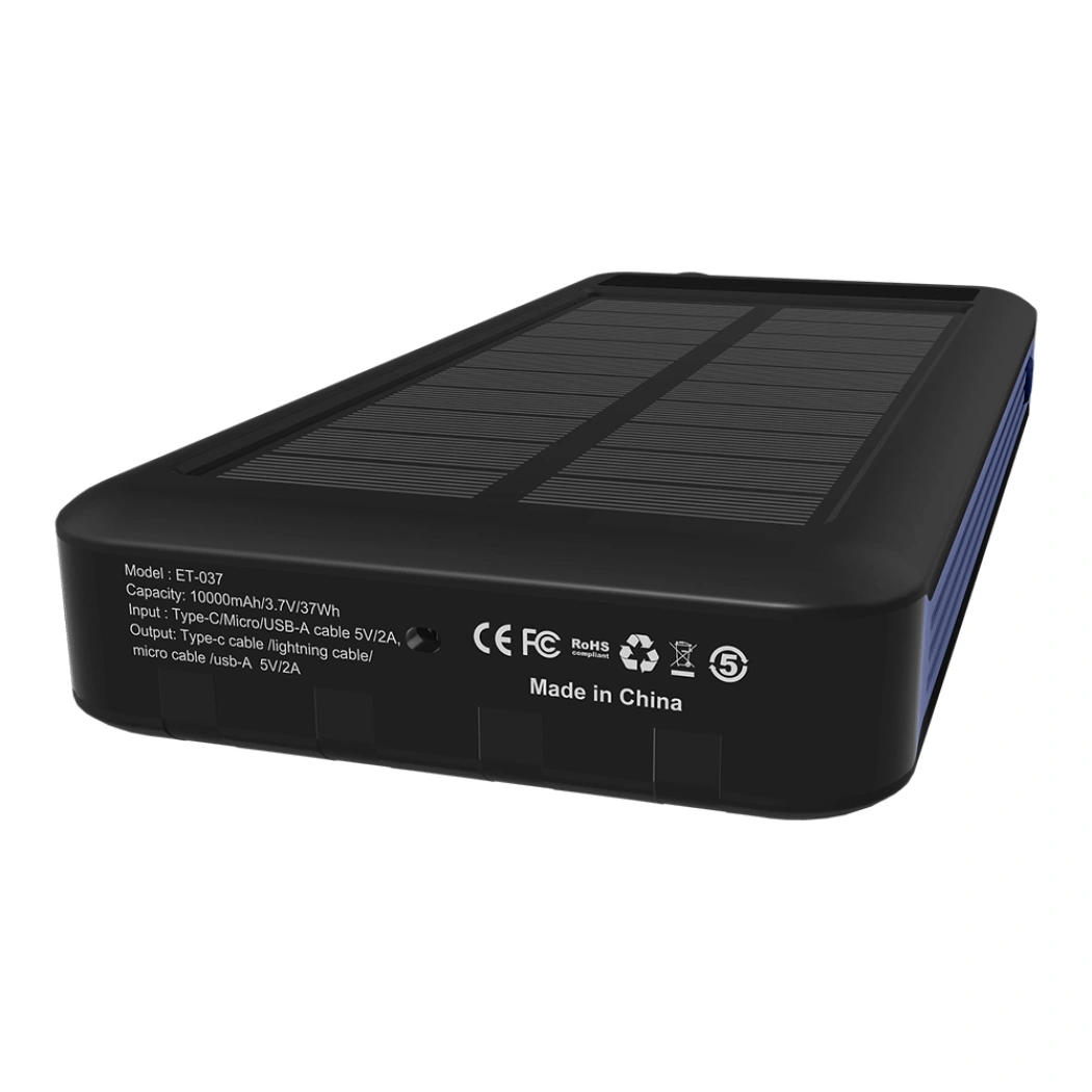 Внешний аккумулятор Xyron с солнечной панелью, 10000 mAh, синий