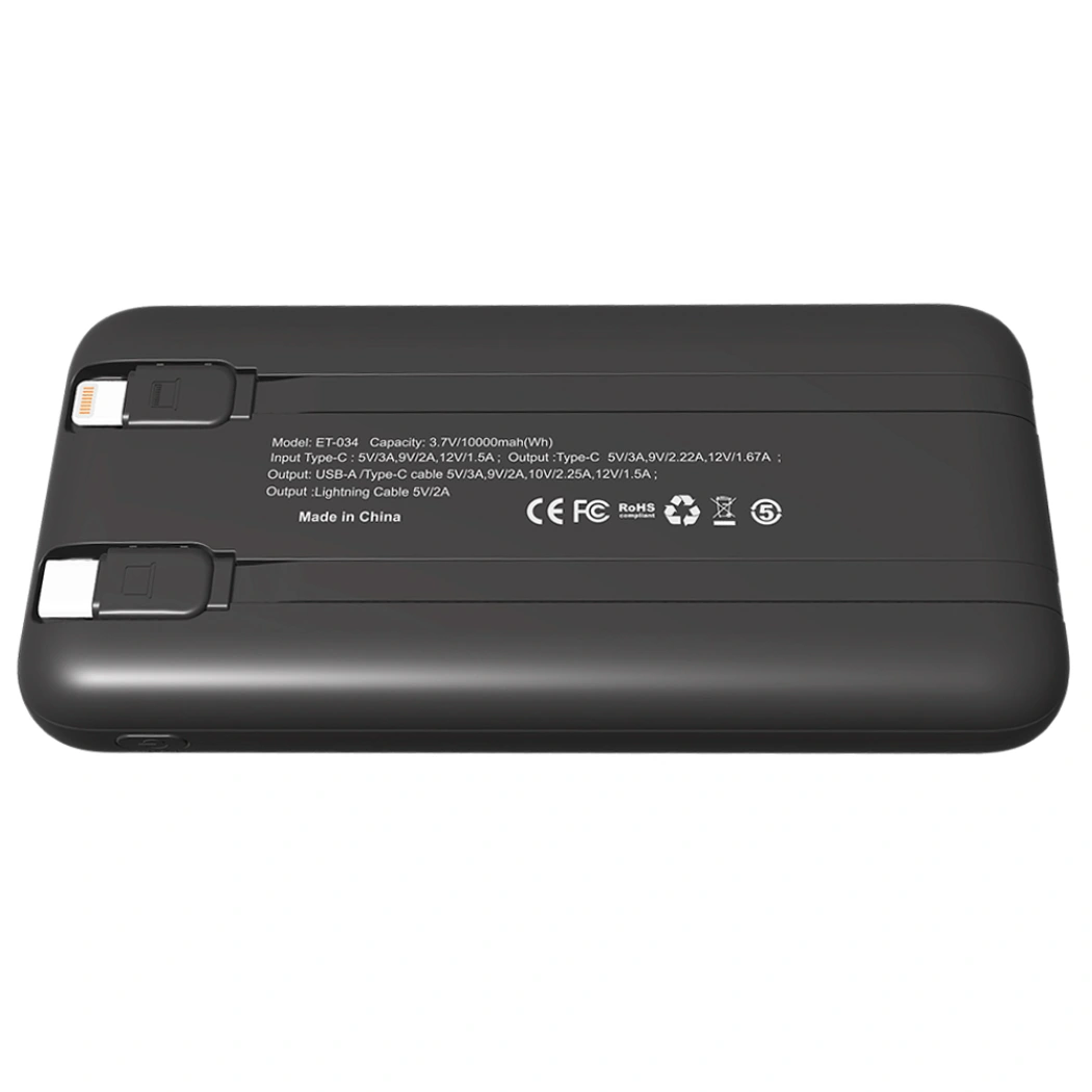 Внешний аккумулятор Nero с быстрой зарядкой (до 22,5W), 10000 mAh, чёрный