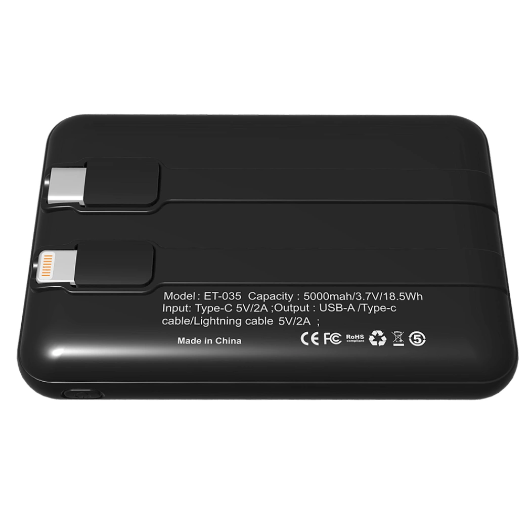 Внешний аккумулятор Eron с подсветкой гравировки, 5000 mAh, чёрный/белый