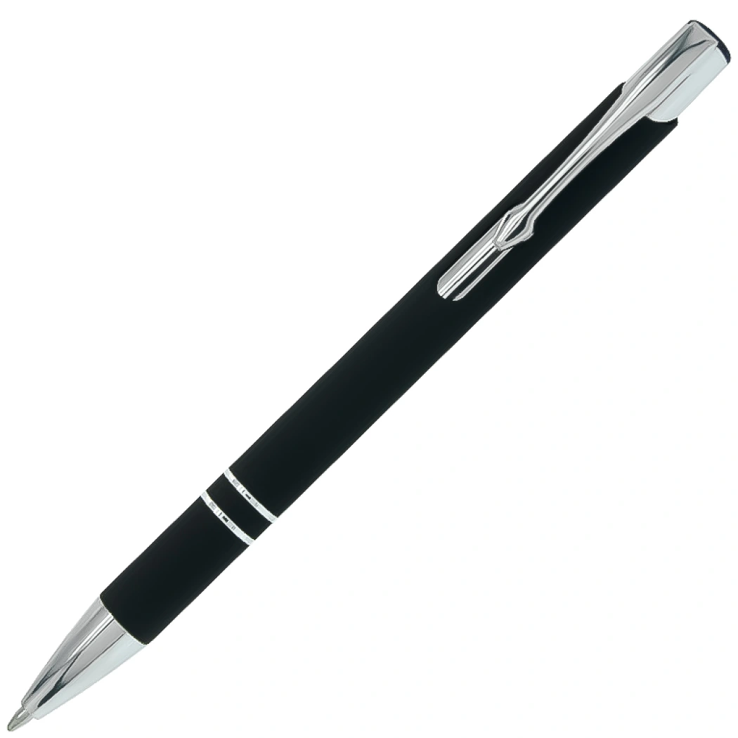 Ручка шариковая, Legend Soft Touch Mirror Silver Requis, черная