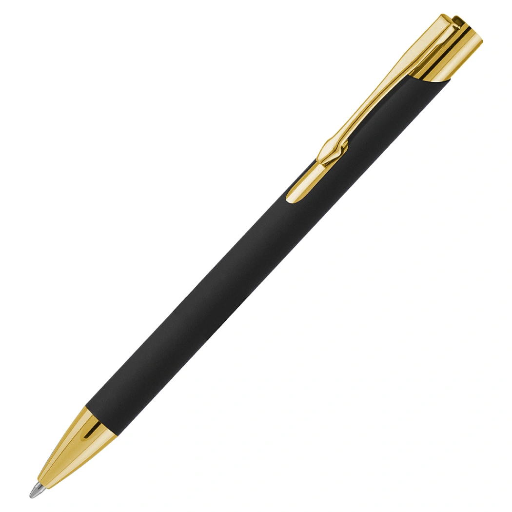 Ручка шариковая, Legend Soft Touch Mirror Gold Requis, черная/золотистая