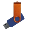 Флеш накопитель USB 2.0 Twister Сolor Mix 16GB, пластик Софт Тач/металл, темно-синий/золотистый