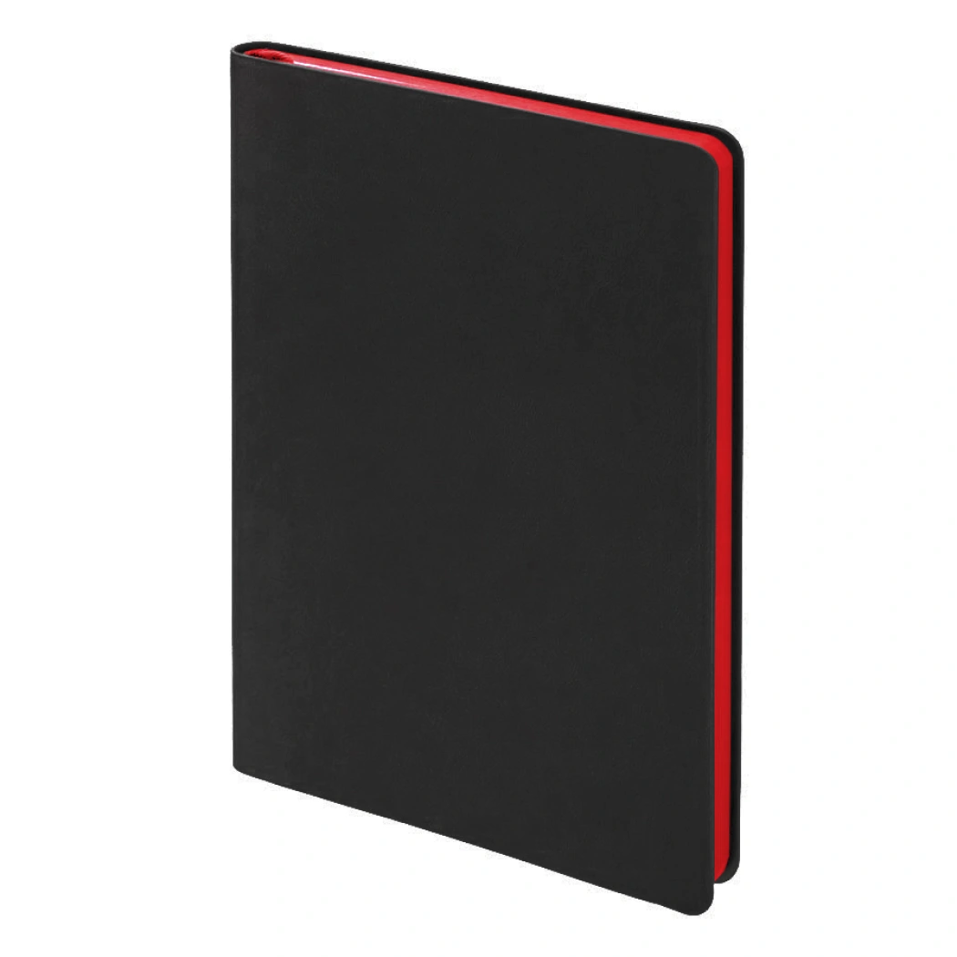 Ежедневник Flexy Latte Soft Touch Black Edition Color А5, черный/красный, недатированный, в гибкой обложке