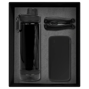 Набор подарочный Solution Prestige Trio (внешний аккумулятор, мультитул, бутылка для воды), черный