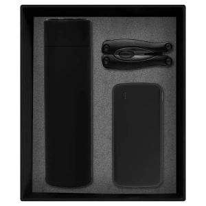 Набор подарочный Solution Prestige Trio (внешний аккумулятор, мультитул, термос), черный