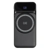 Внешний аккумулятор (powerbank) «Nova», 10 000 mAH, с тремя зарядными шнурами, c беспроводным магнитным контактом magsafe до 15W, 22,5W (Ватт) super fast charge, Power Delivery (PD) 20W (dfnn), QC3.0, черный