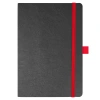 Блокнот Flexy Forest Urban Soft leather  А5, недатированный, с резинкой и петлей для ручки, в гибкой обложке, черно-красный