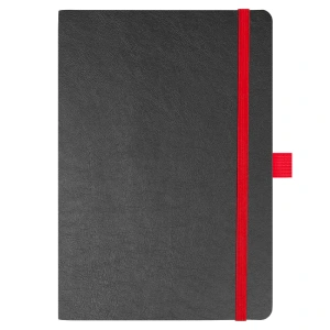 Блокнот Flexy Forest Urban Soft leather  А5, недатированный, с резинкой и петлей для ручки, в гибкой обложке, черно-красный