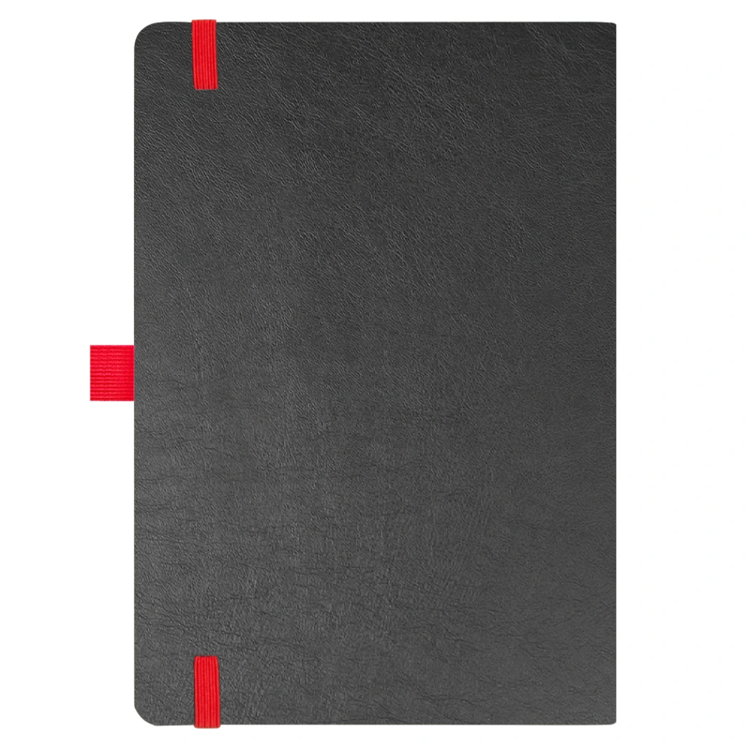 Блокнот Flexy Forest Urban Soft leather  А5, недатированный, с резинкой и петлей для ручки, в гибкой обложке, черно-красный