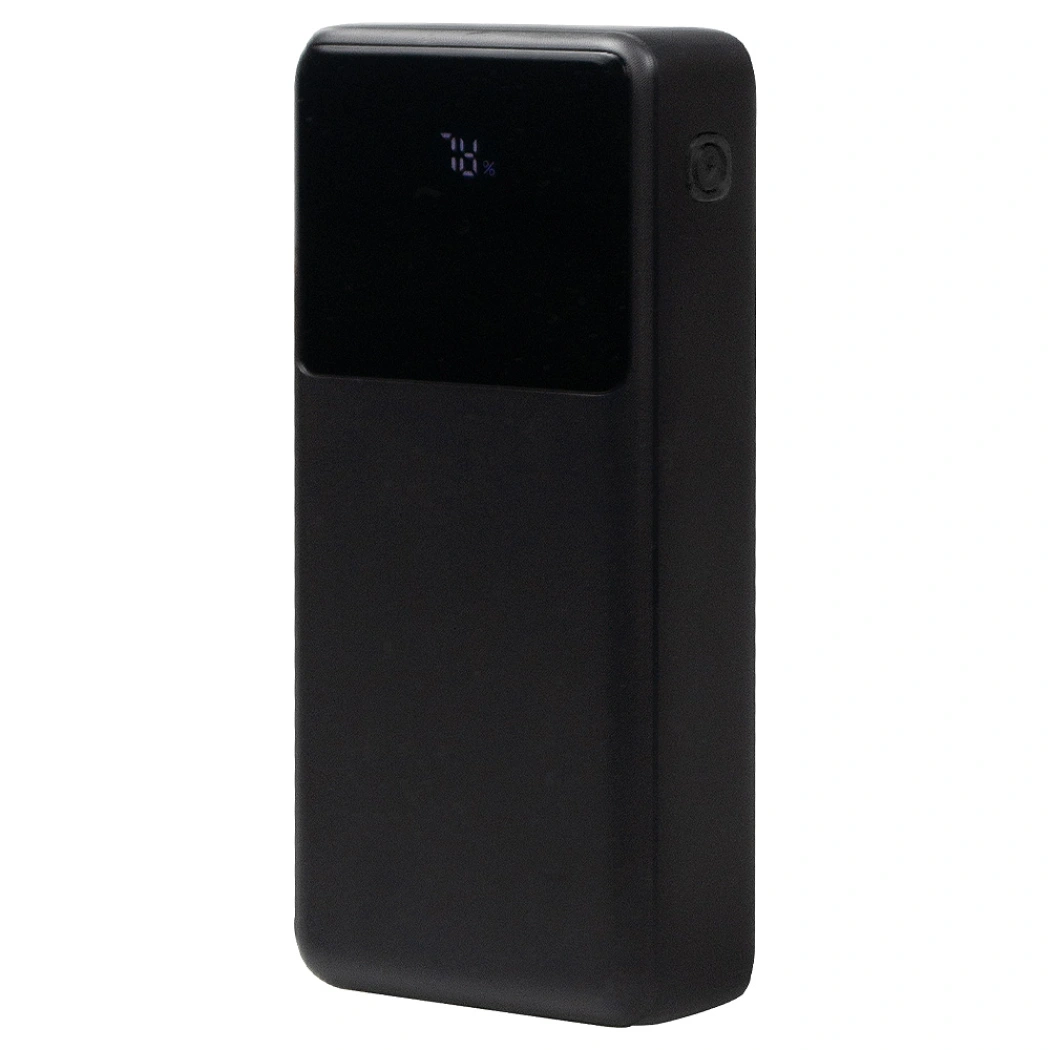 Внешний аккумулятор (powerbank) «Stream 20», 20 000 mAH, с двумя зарядными шнурами,  22,5W (Ватт)  super fast charge, Power Delivery (PD) 25.5W (dfnn), c цифровым дисплеем для контроля заряда, черный